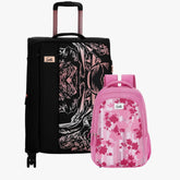 Genie Soft Trolley Bag and Laptop Backpack Combo