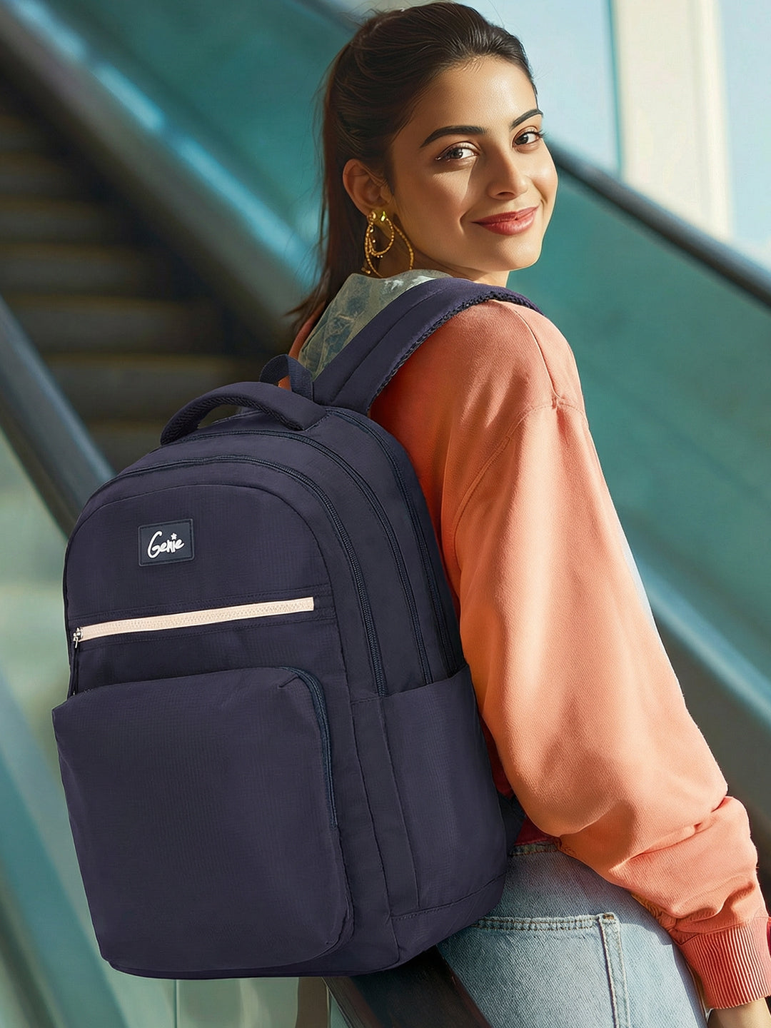 Rue 36L Laptop Backpack With Raincover - Navy Blue