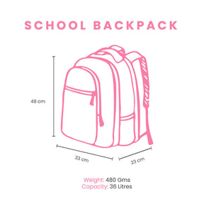 Genie Chevron 36L Coral School Backpack With Easy Access Pockets