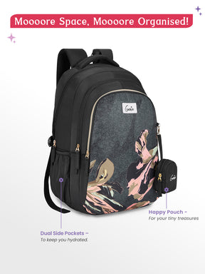 Sea Bloom 36L School Backpack - Black