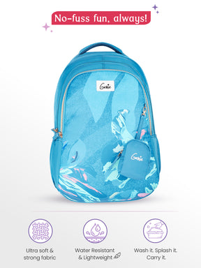 Sea Bloom 36L School Backpack - Steel Blue