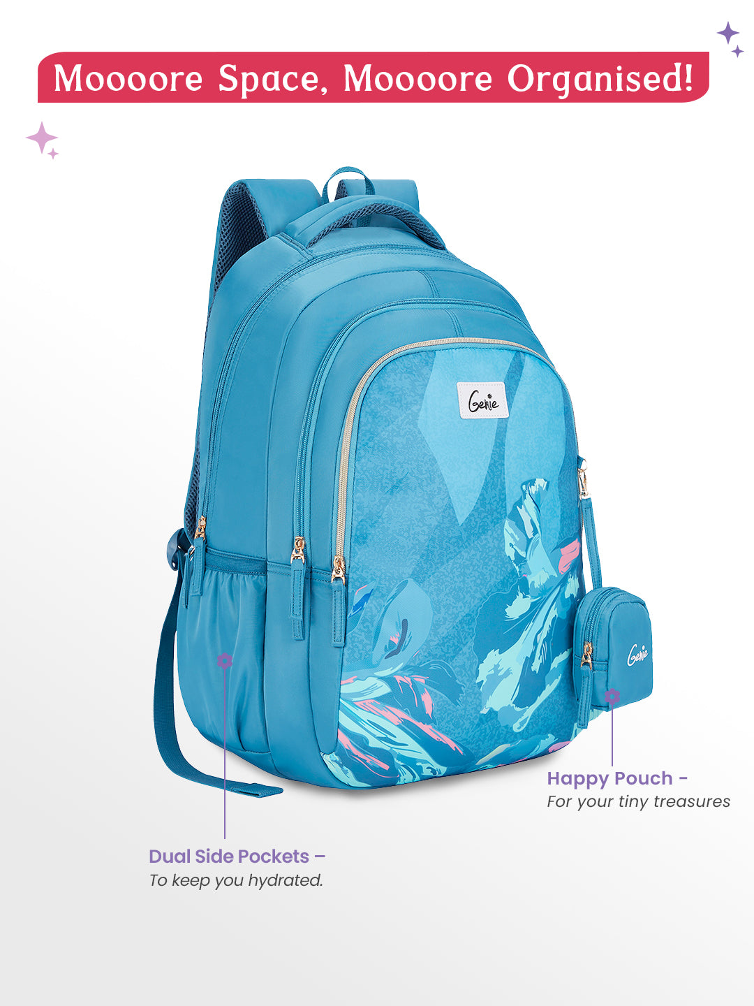 Sea Bloom 36L School Backpack - Steel Blue