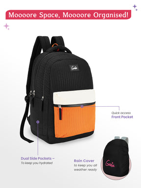 Snuggle 36L Laptop Backpack With Raincover - Black