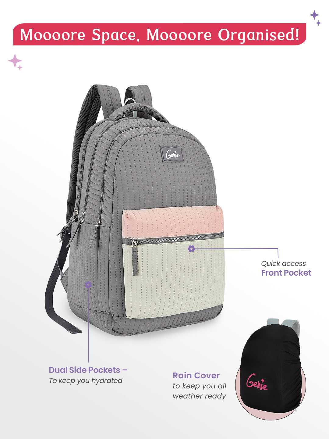 Snuggle 36L Laptop Backpack With Raincover - Grey