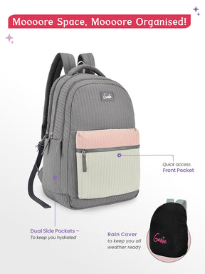 Snuggle 36L Laptop Backpack With Raincover - Grey