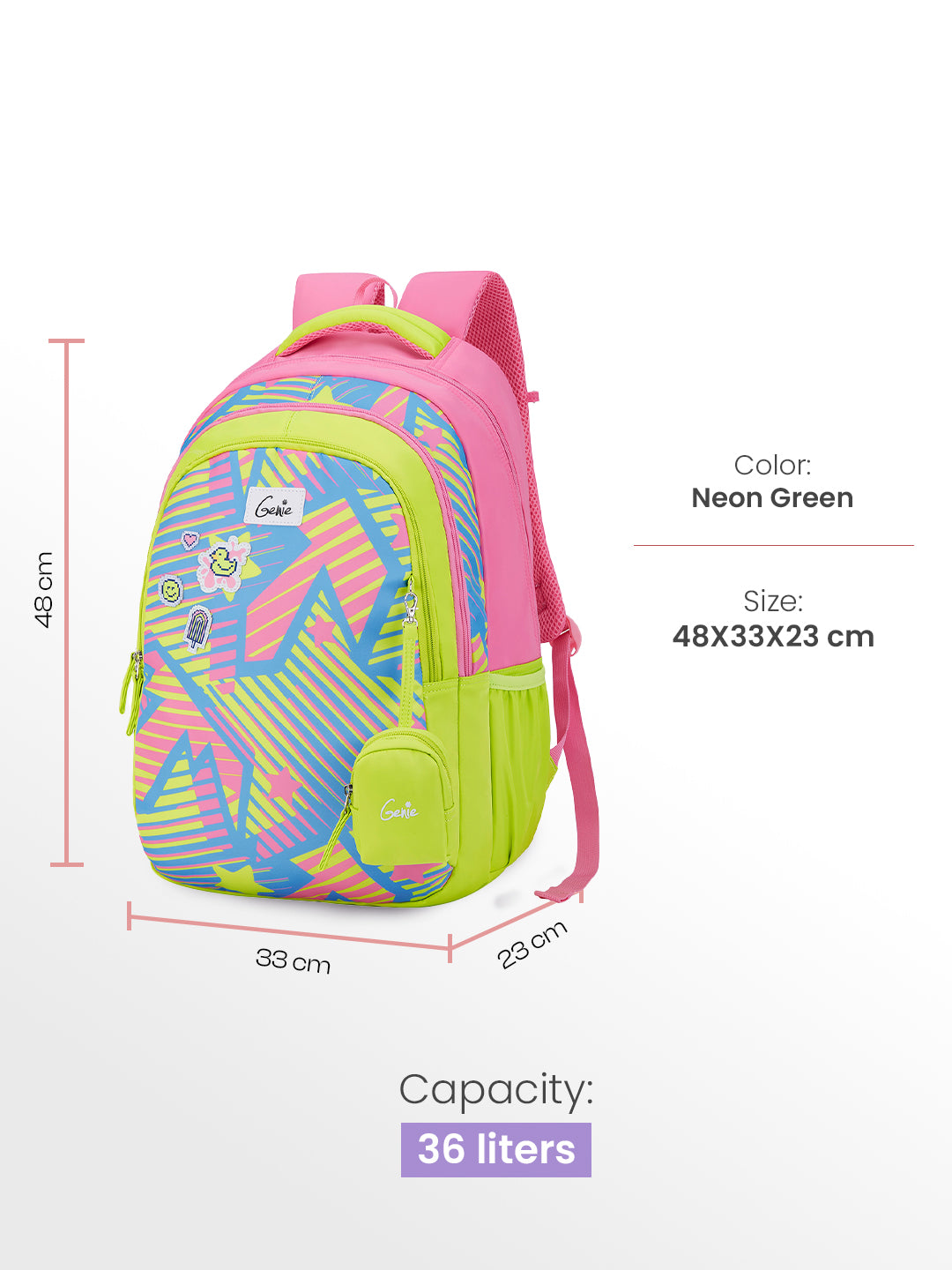 Sparkit 36L School Backpack - Neon Green
