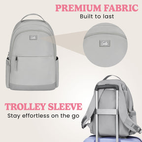 Tuscany 15L Grey College Backpack With Laptop Sleeve