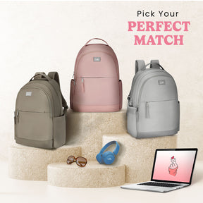 Tuscany 15L Pink College Backpack With Laptop Sleeve