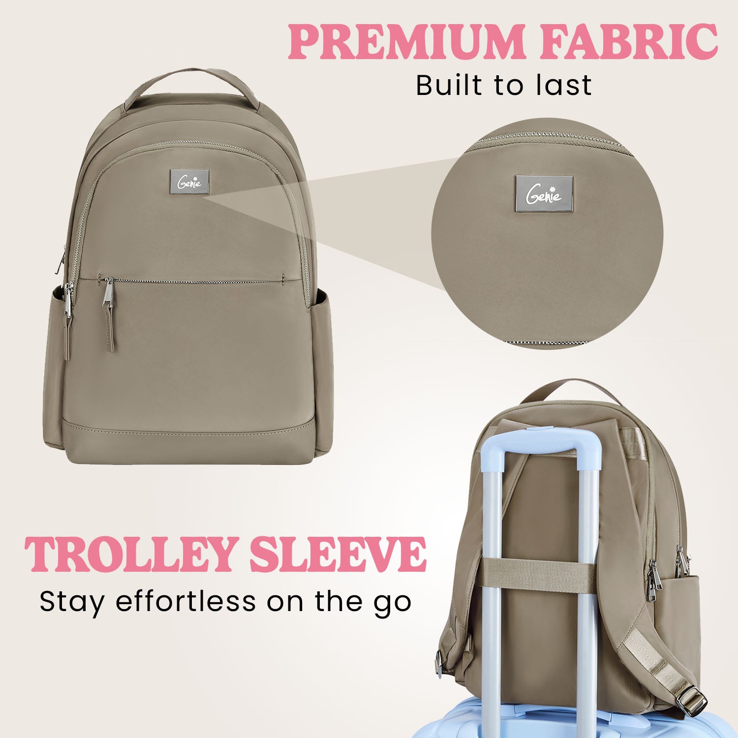 Tuscany 15L Walnut College Backpack With Laptop Sleeve