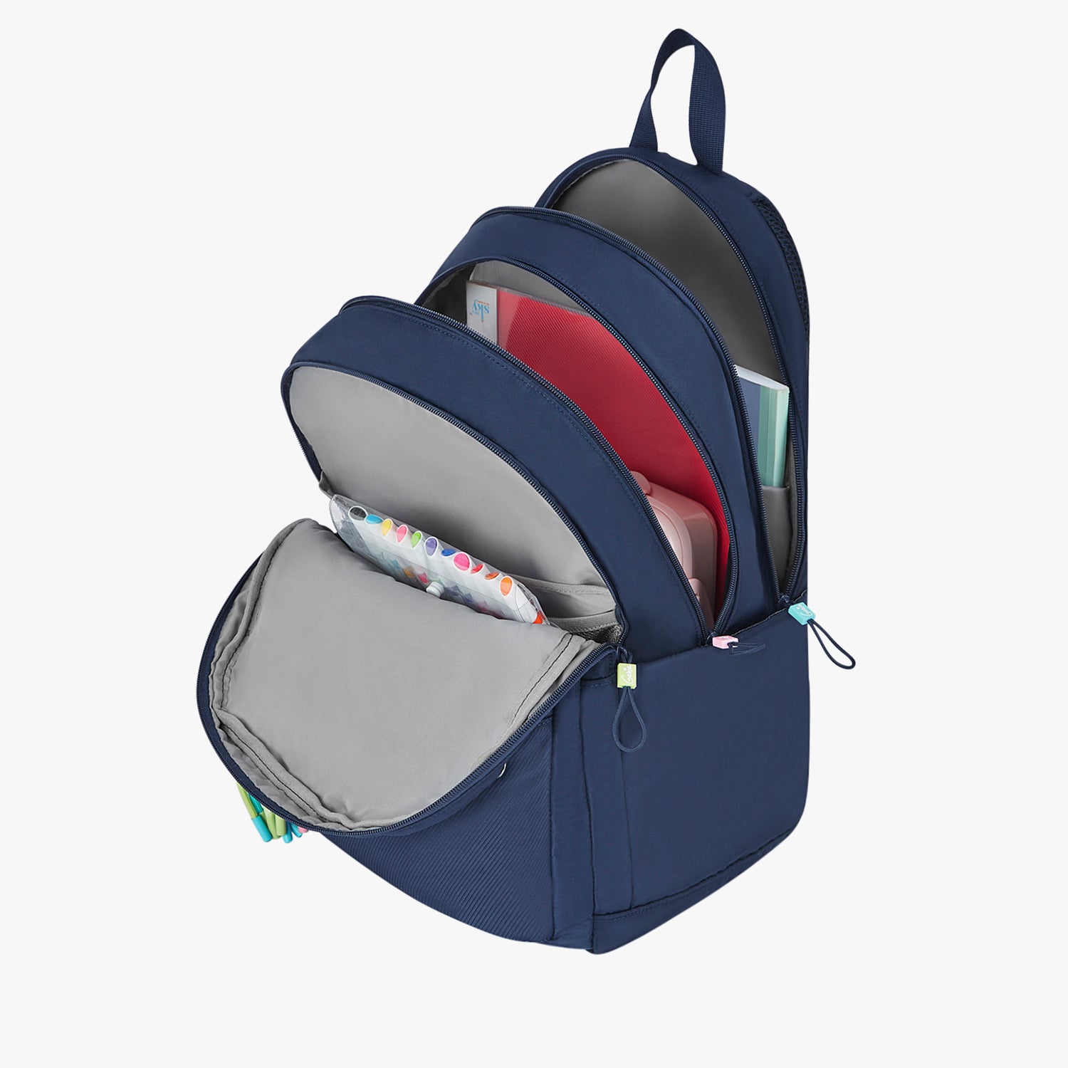 Sleek 28L Navy Blue Laptop Backpack With Raincover