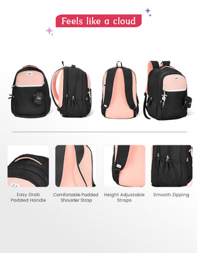 Twist 40L Laptop Backpack With Raincover - Black