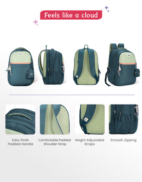 Twist 40L Laptop Backpack With Raincover - Dark Green