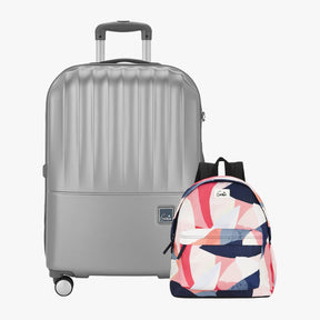 Genie Hard Trolley Bag and Casual Backpack Combo