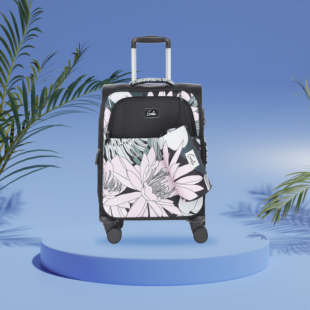 Genie Bahamas Black Trolley Bag With Dual Wheels & TSA Lock