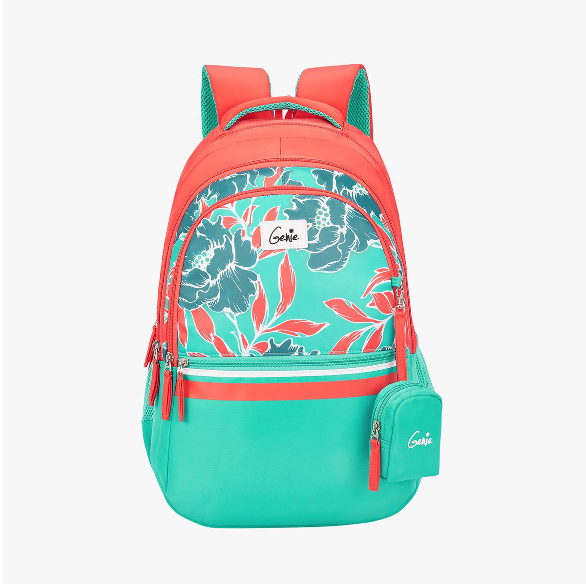 Genie Zoey 36L Coral Laptop Backpack With Laptop Sleeve