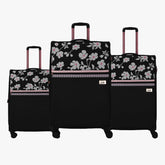 Paramour Small, Medium and Large Soft luggage Combo Set - Black