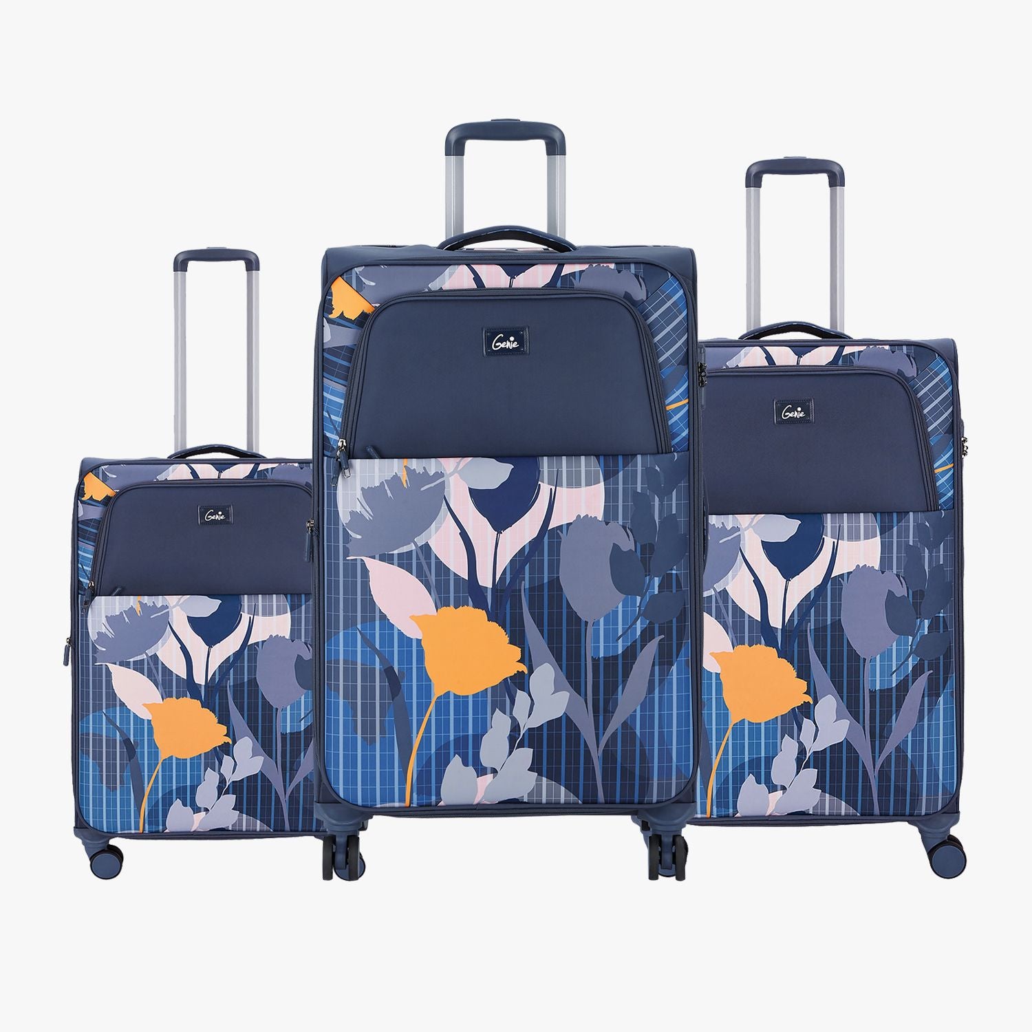 Poppy Small, Medium and Large Soft luggage Combo Set - Blue