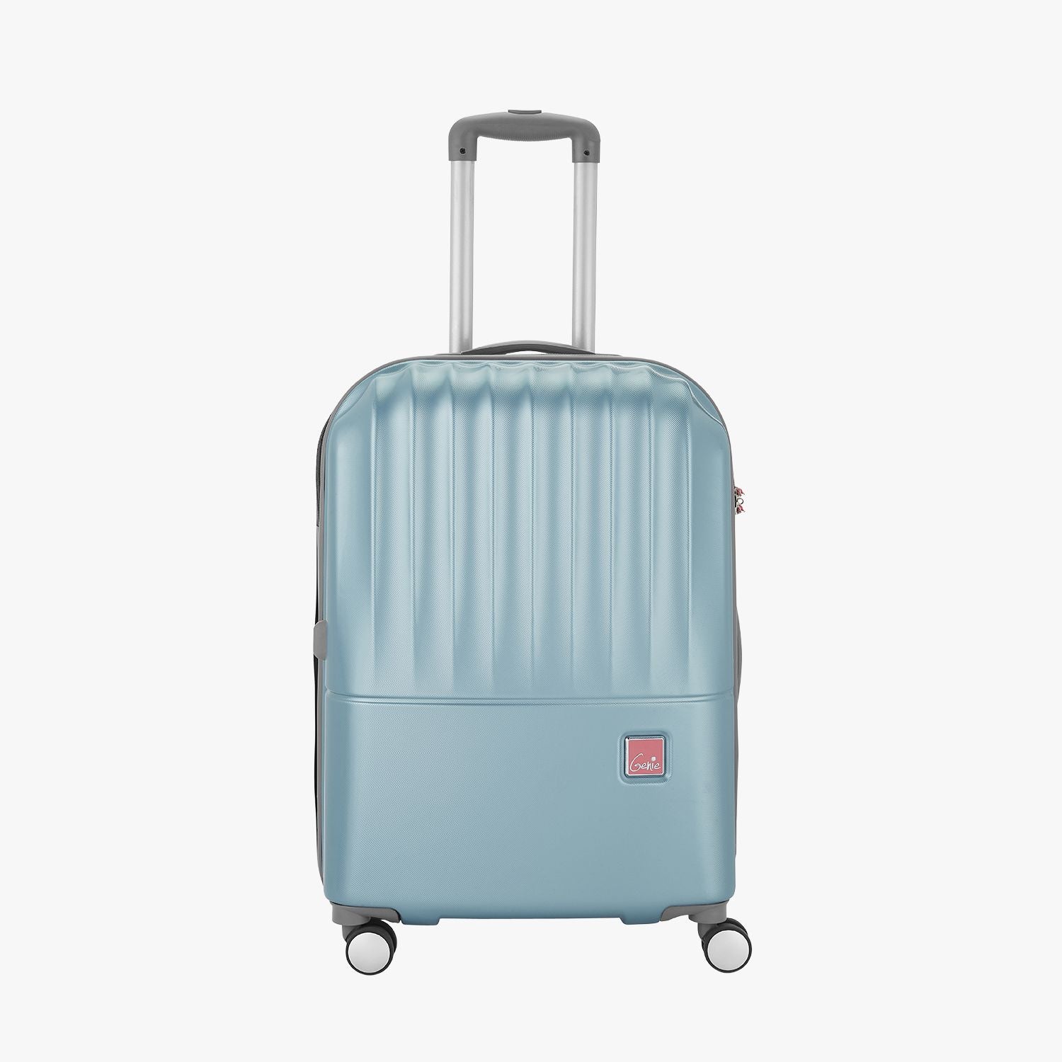 Genie Palm Pearl Blue Trolley Bag With Dual Wheels & Fixed Combination Lock