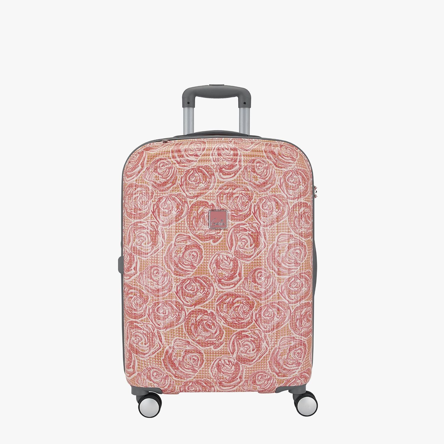 Genie Rose Pink Trolley Bag With Dual Wheels & Fixed Combination Lock