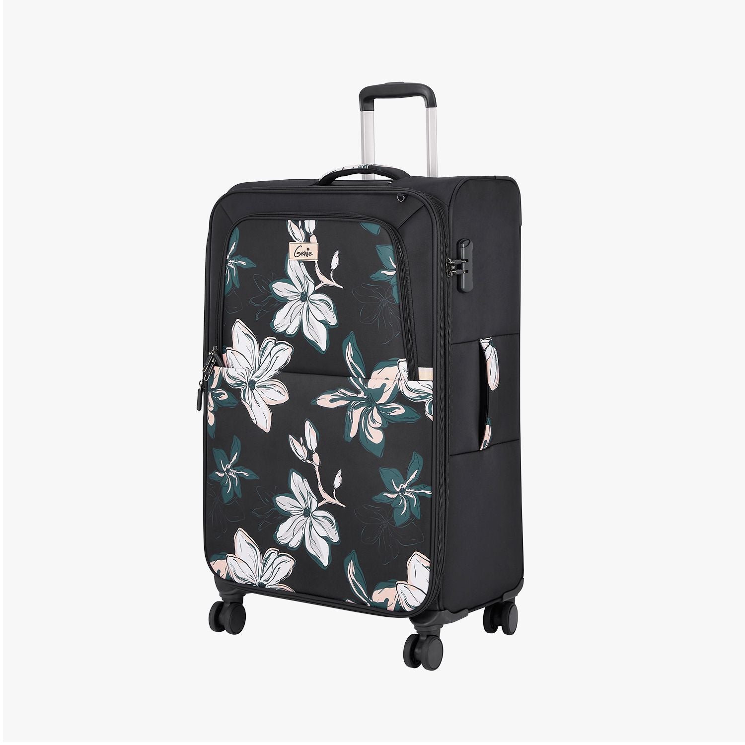 Genie Lily Black Trolley Bag With Dual Wheels & Fixed Combination Lock