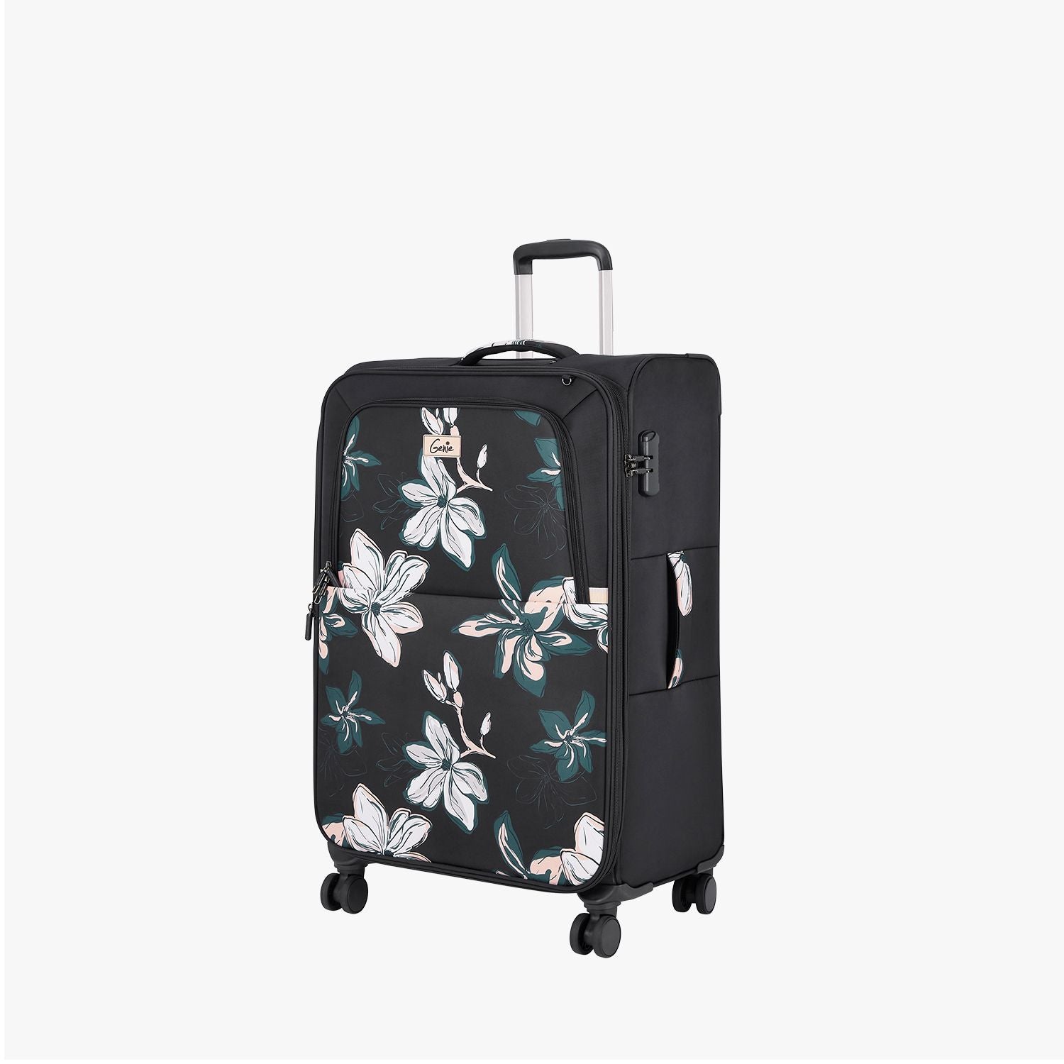 Genie Lily Black Trolley Bag With Dual Wheels & Fixed Combination Lock