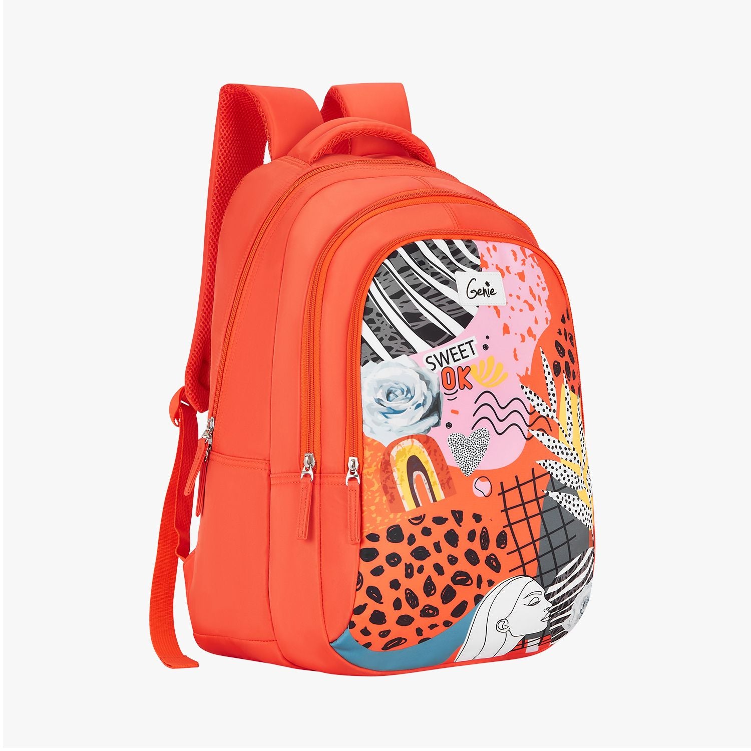 Genie Sweet 36L Orange Laptop Backpack With Laptop Sleeve