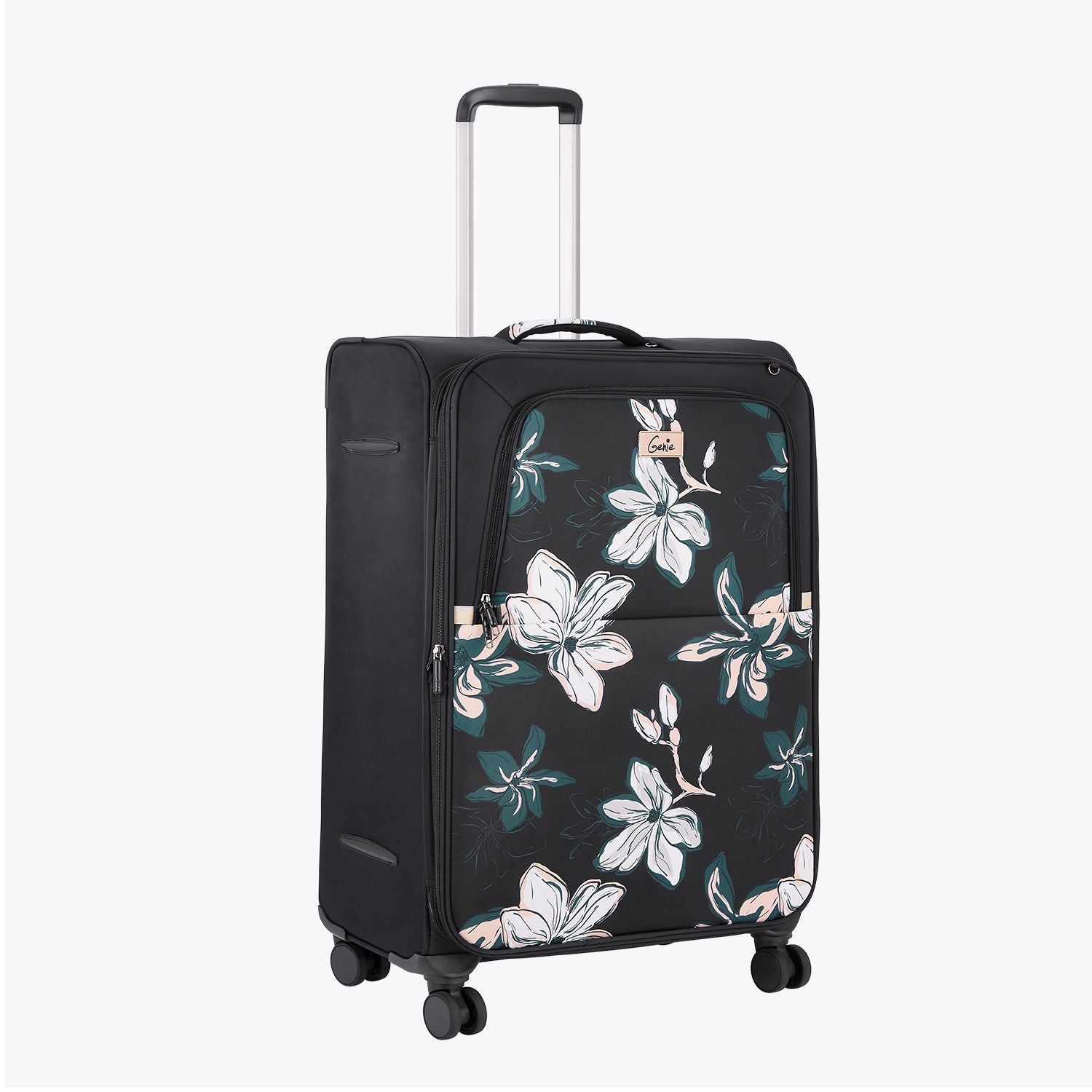 Genie Lily Black Trolley Bag With Dual Wheels & Fixed Combination Lock