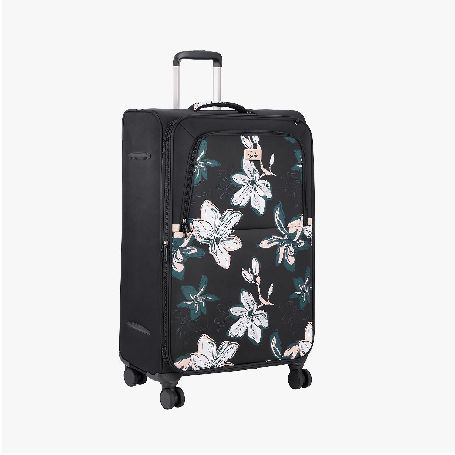 Genie Lily Black Trolley Bag With Dual Wheels & Fixed Combination Lock