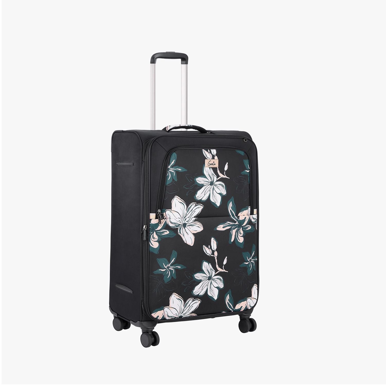 Genie Lily Black Trolley Bag With Dual Wheels & Fixed Combination Lock