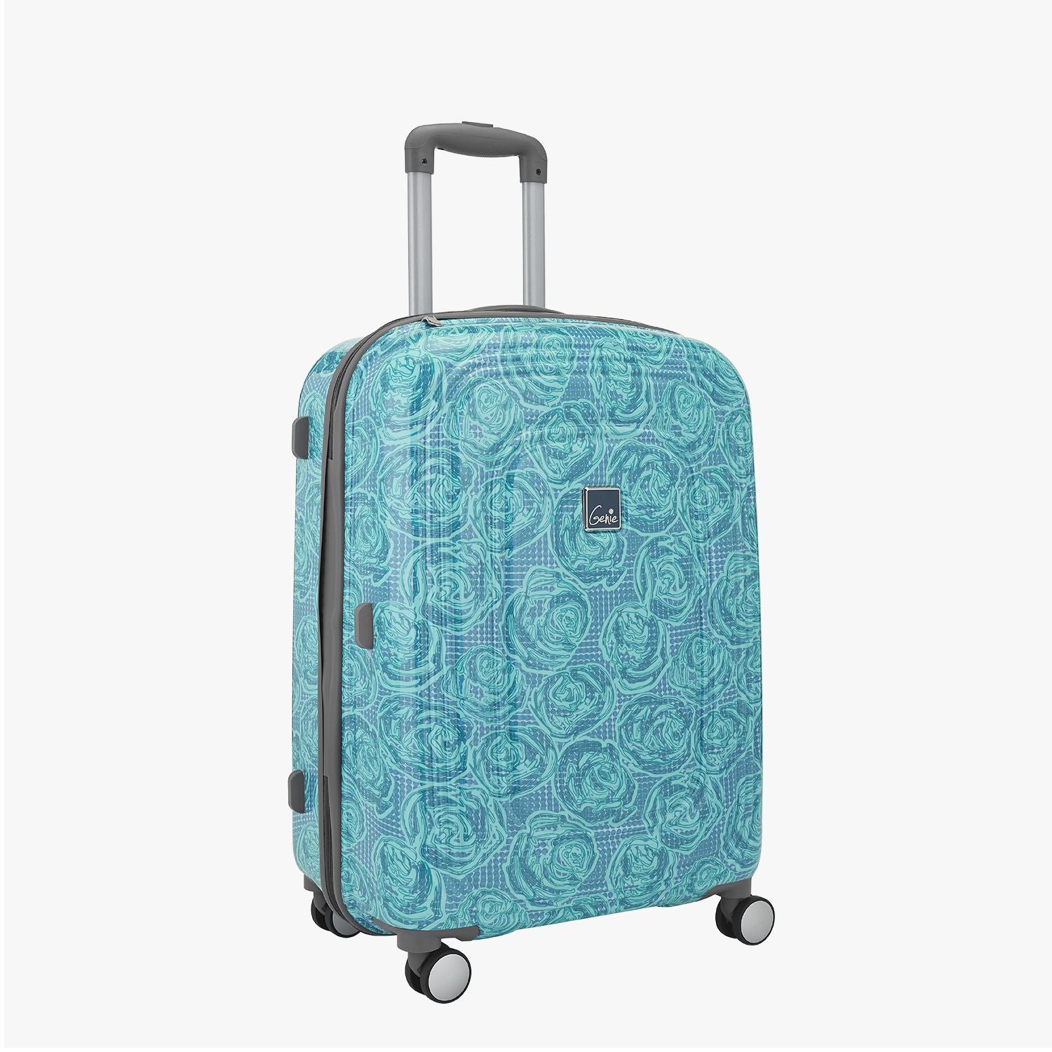 Genie Rose Cyan Trolley Bag With Dual Wheels & Fixed Combination Lock
