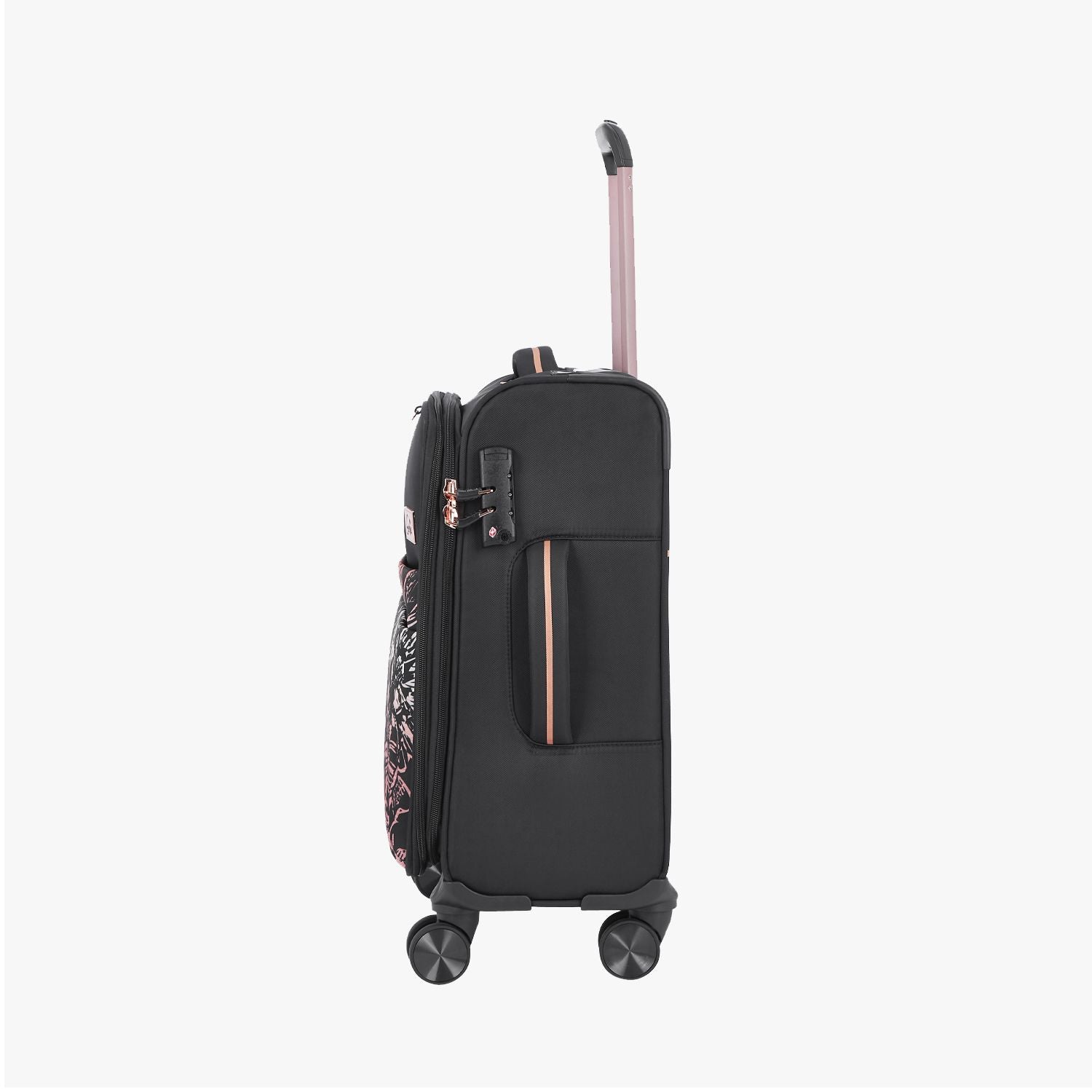 Genie Hazel Black Set of 3 Trolley Bags With Dual Wheels & TSA Lock