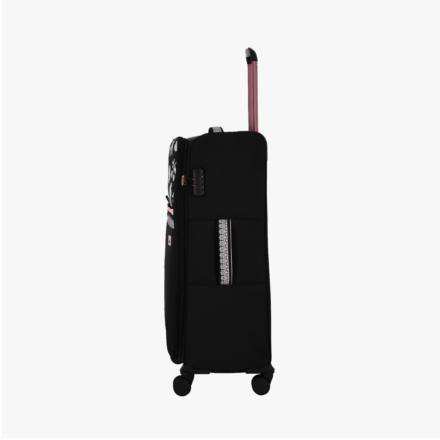 Genie Paramour Black Trolley Bag With Dual Wheels & Fixed Combination Lock