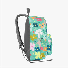 Genie Flower Power 18L Green Casual Backpack With Easy Access Pockets