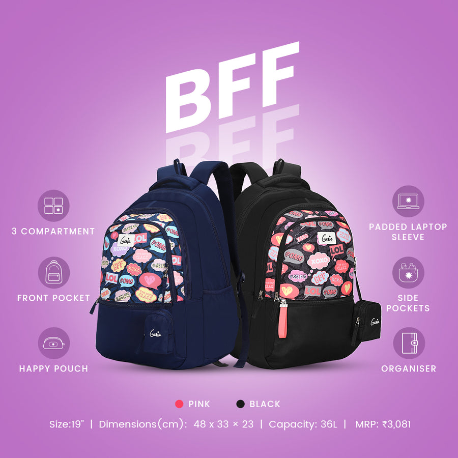 Buy Genie BFF 36L Black Laptop Backpack Online