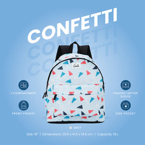 Genie Confetti 18L Grey Casual Backpack With Easy Access Pockets