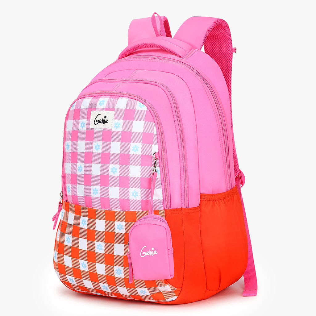 Genie Grace 36L Pink Laptop Backpack With Laptop Sleeve