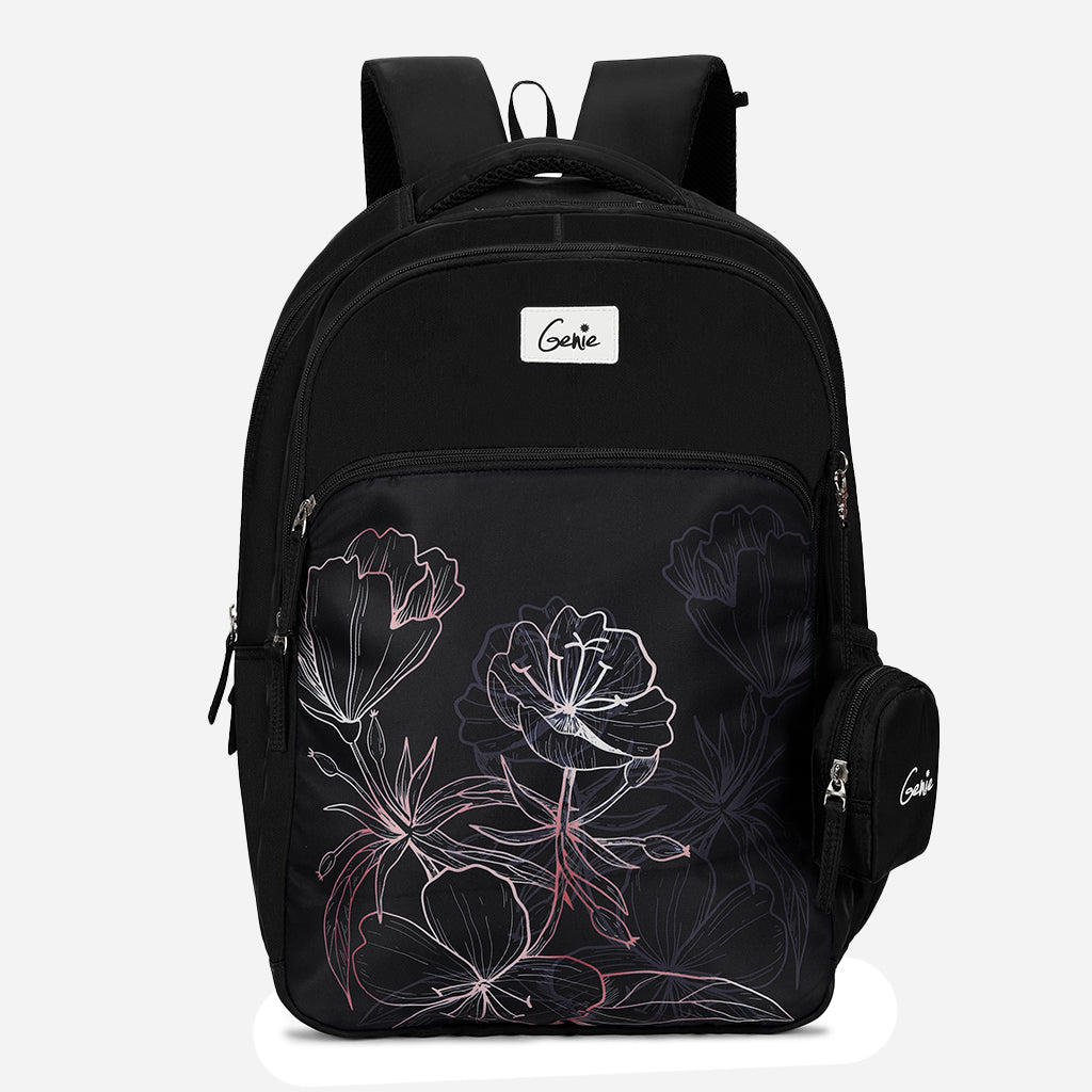 Genie Hailey 36L Black Laptop Backpack With Raincover