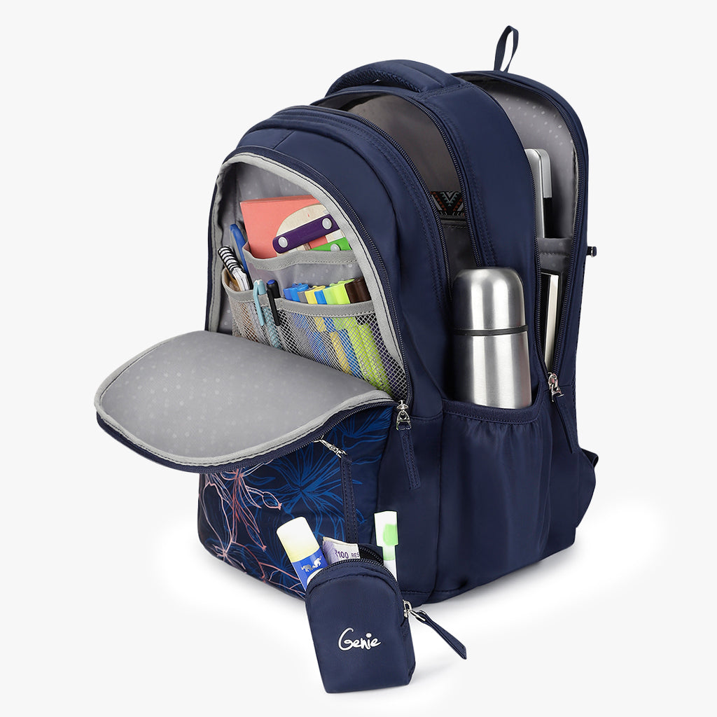 Genie Hailey 36L Blue Laptop Backpack With Raincover