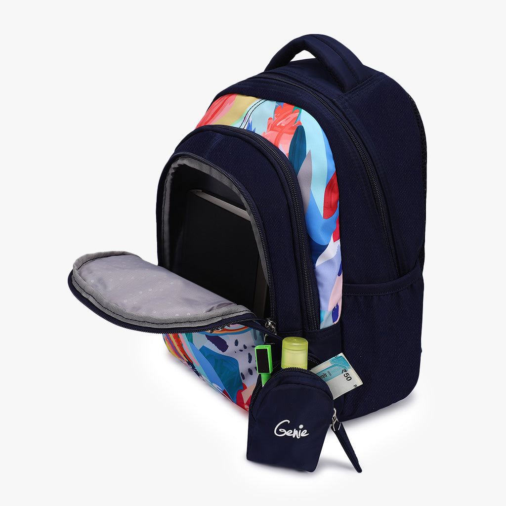 Genie Jane 20L Navy Blue Kids Backpack With Comfortable Padding