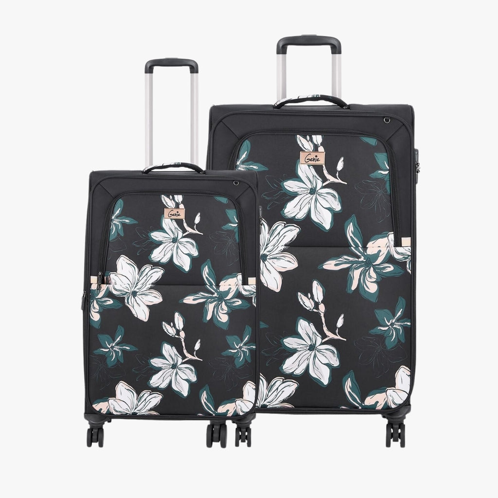 Genie Lily Set of 2 Medium & Large Trolley Bags With Dual Wheels & Fixed Combination Lock