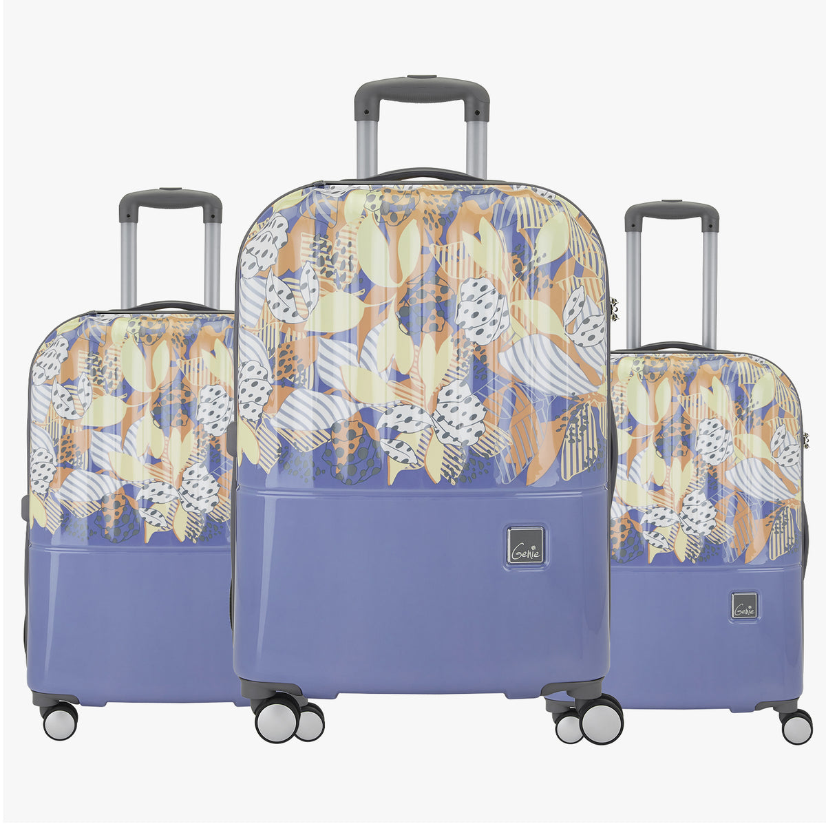 Genie Sprout Set of 3 Lavender & Pink Trolley Bags With Dual Wheels