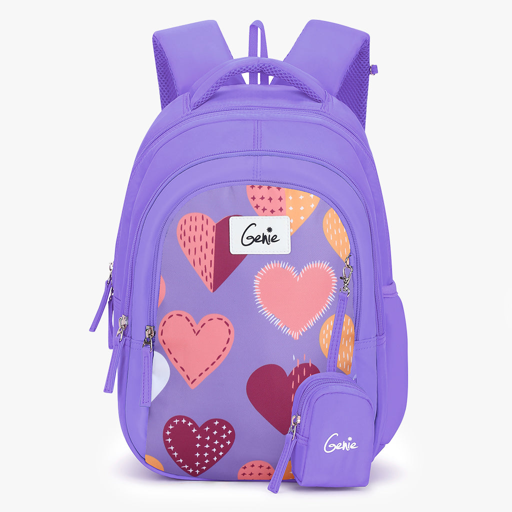 Genie Maisy 20L Purple Kids Backpack With Comfortable Padding