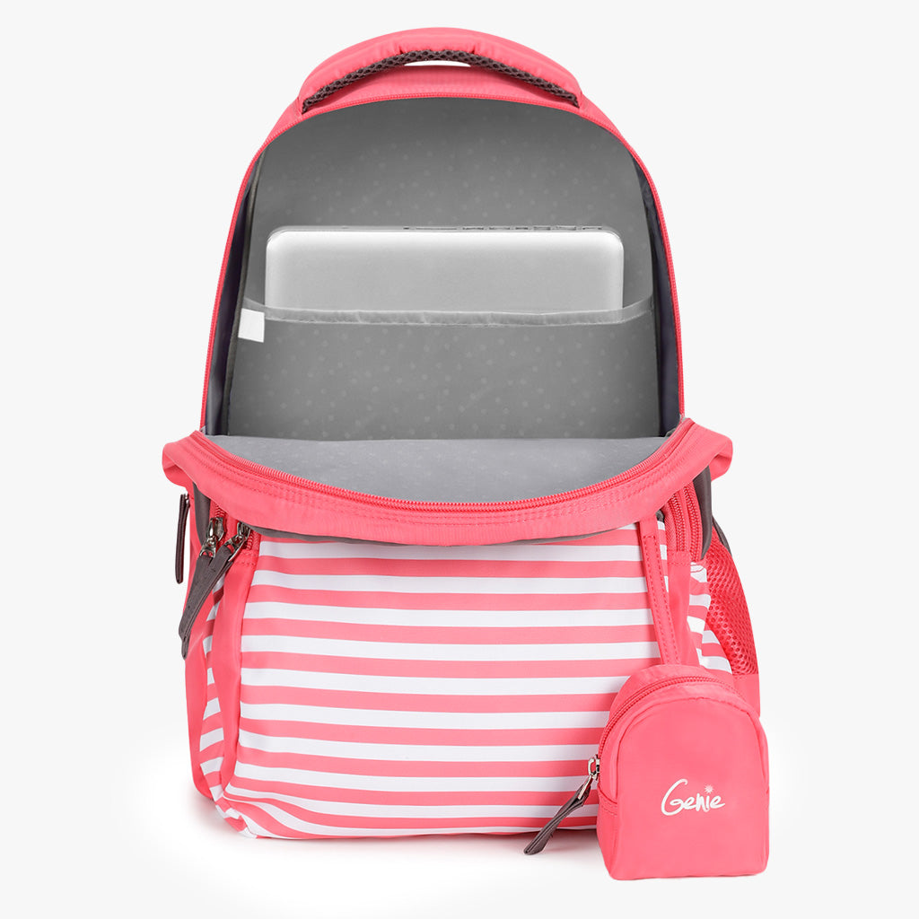 Genie Nauticalplus 27L Pink School Backpack With Easy Access Pockets
