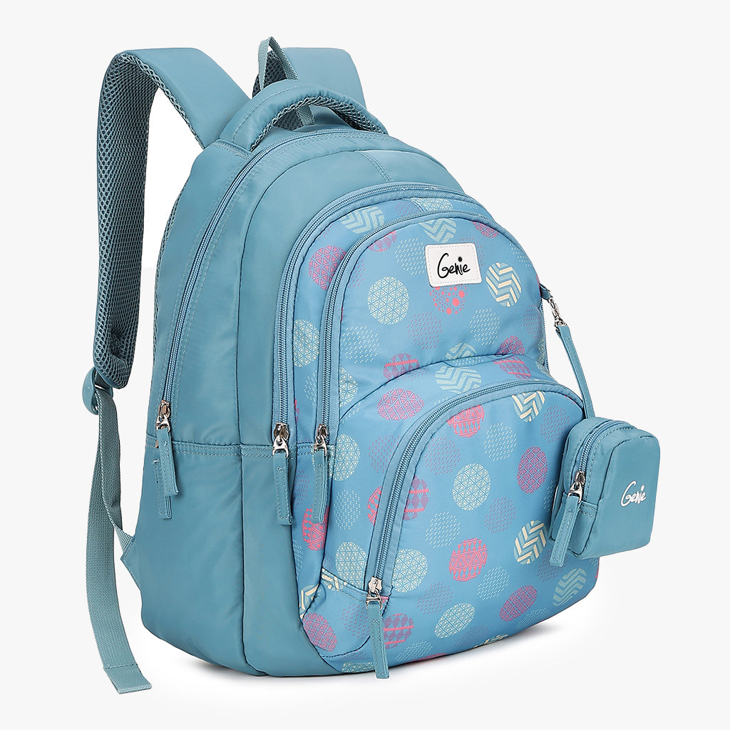 Genie Polkapolka 27L Blue Juniors Backpack With Spacious Compartment