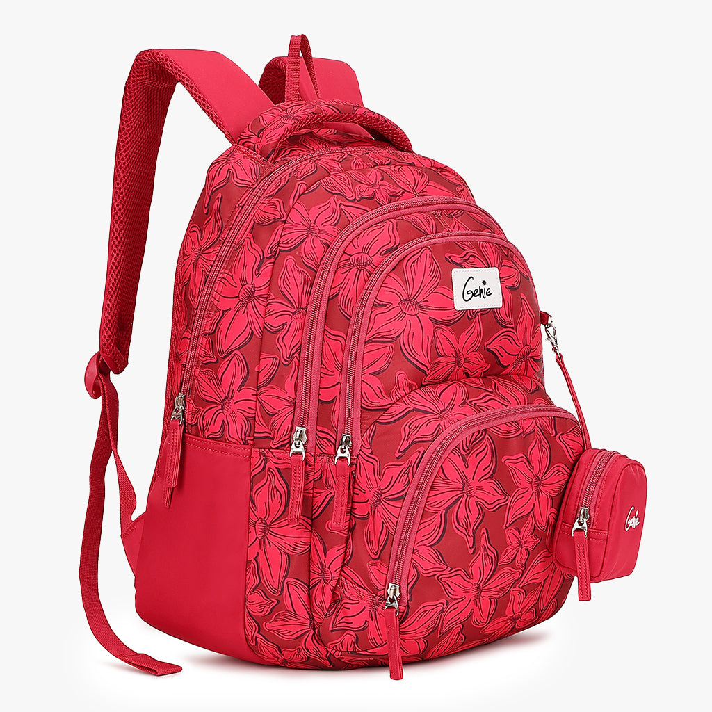 Genie Spring 27L Pink School Backpack With Easy access Pockets
