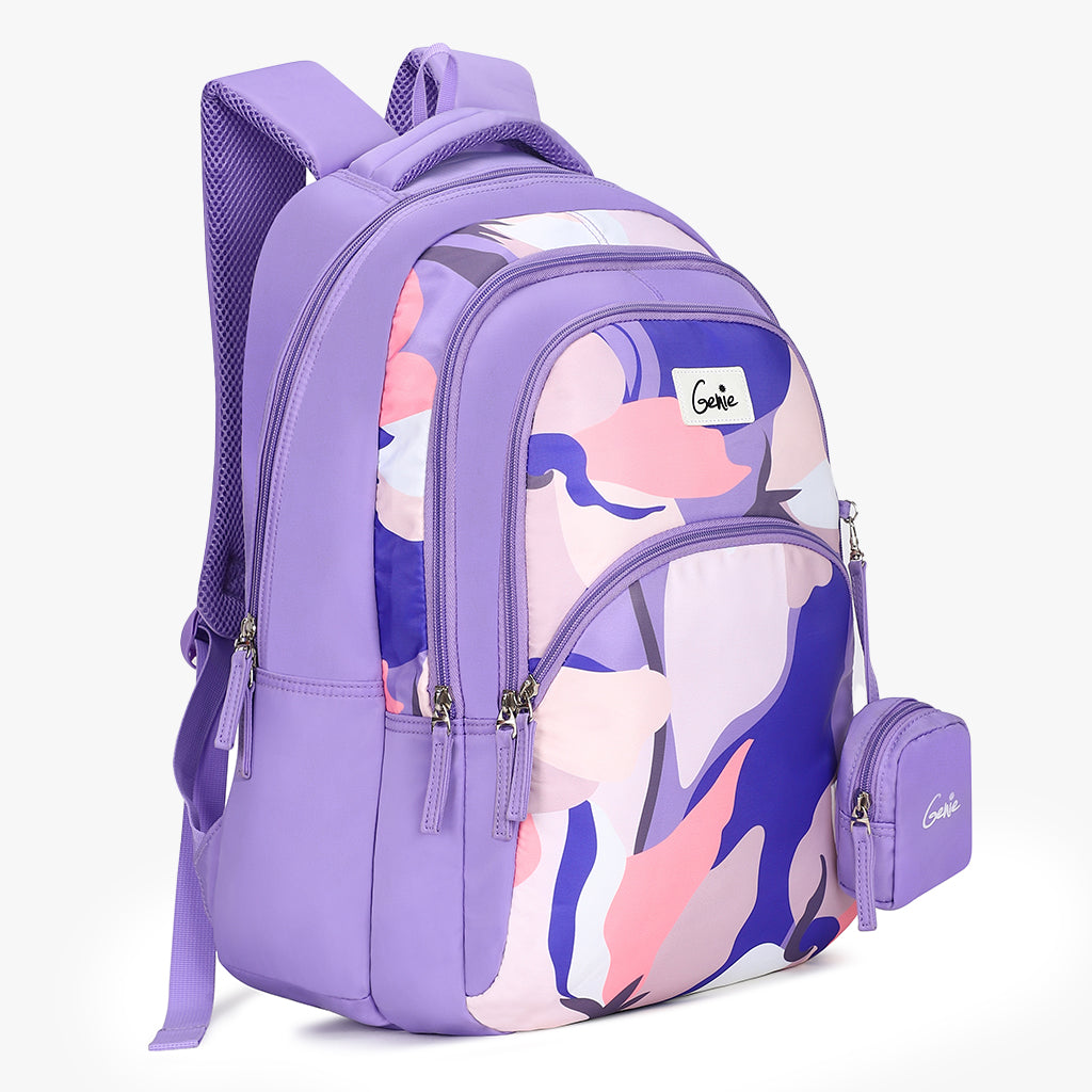 Genie Taylor 36L Purple Laptop Backpack With Laptop Sleeve