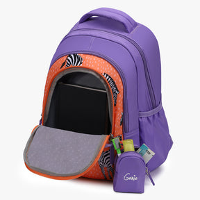 Genie Valerie 20L Purple Kids Backpack With Comfortable Padding