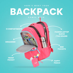 Victoria Laptop and Raincover Backpack - Black