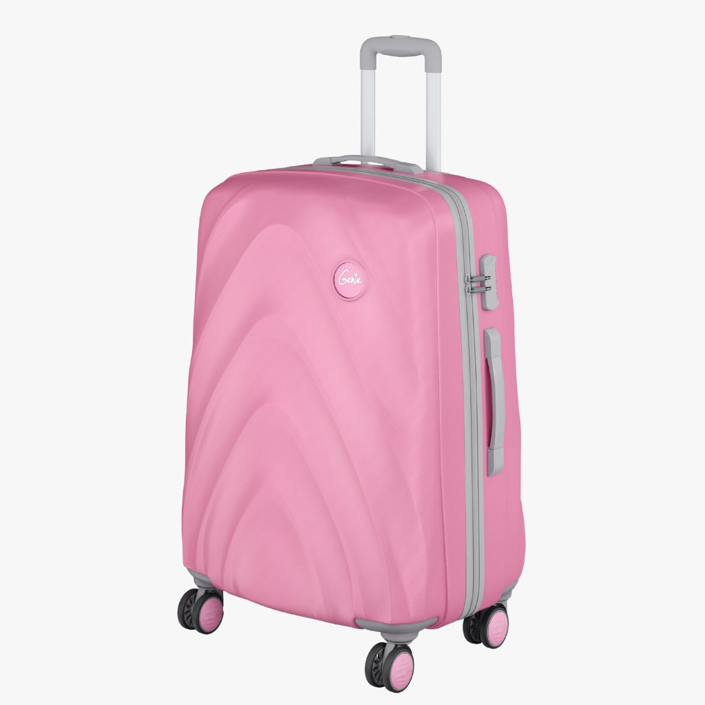 Genie Diana Bubblegum Pink Trolley Bag With Dual Wheels & Fixed Combination Lock